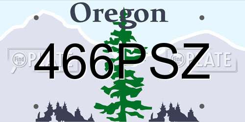 466PSZ Oregon License Plate