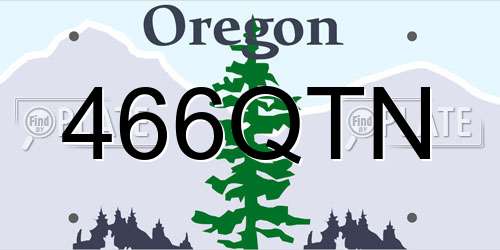 466QTN Oregon License Plate