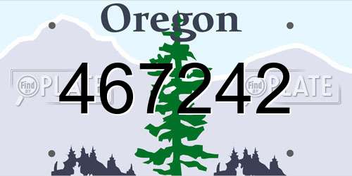467242 Oregon License Plate