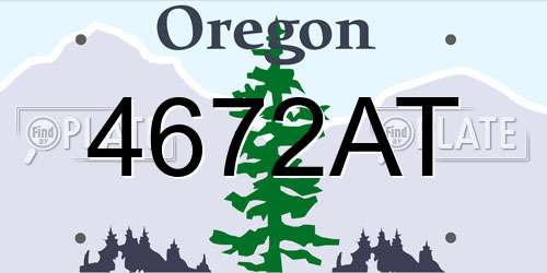 4672AT Oregon License Plate