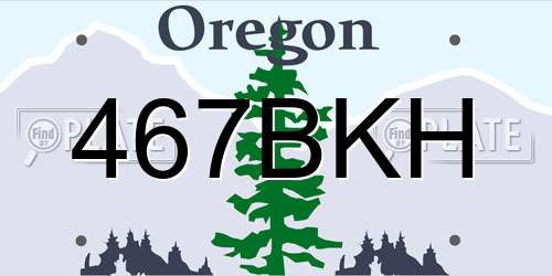 467BKH Oregon License Plate