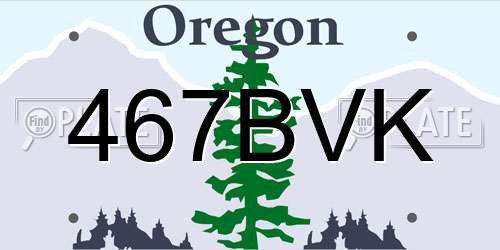 467BVK Oregon License Plate