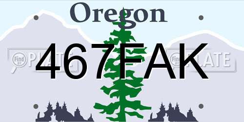 467FAK Oregon License Plate