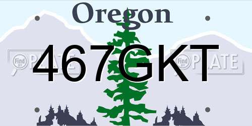 467GKT Oregon License Plate
