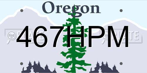 467HPM Oregon License Plate