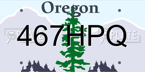 467HPQ Oregon License Plate