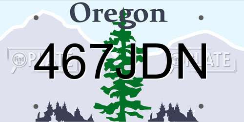 467JDN Oregon License Plate