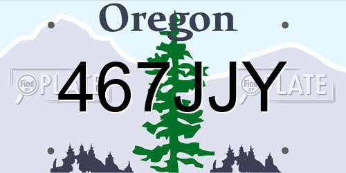 467JJY Oregon License Plate