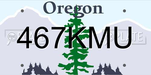 467KMU Oregon License Plate