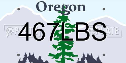 467LBS Oregon License Plate