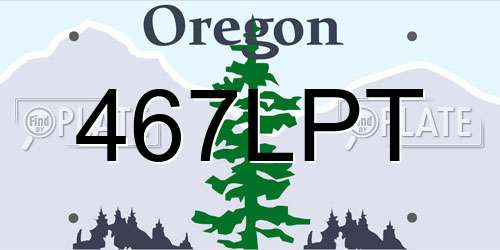 467LPT Oregon License Plate