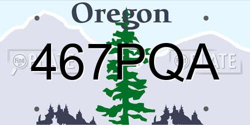 467PQA Oregon License Plate