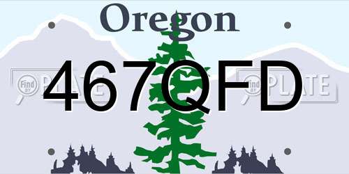 467QFD Oregon License Plate