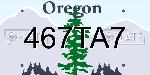 467TA7 Oregon License Plate