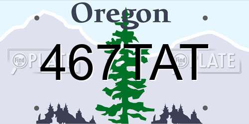 467TAT Oregon License Plate