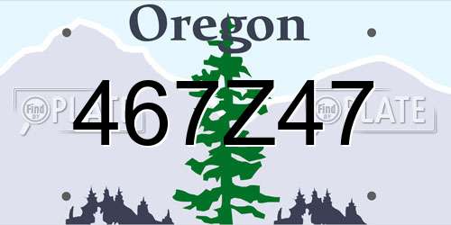 467Z47 Oregon License Plate