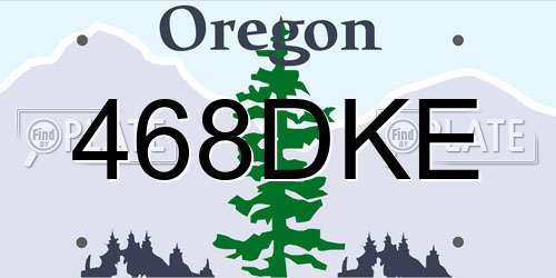 468DKE Oregon License Plate