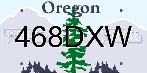 468DXW Oregon License Plate