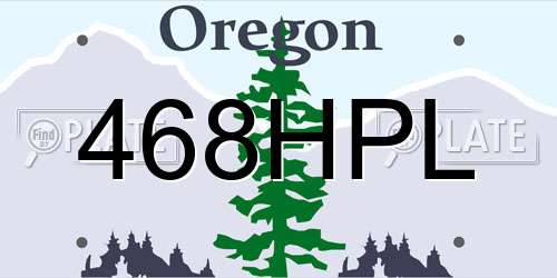 468HPL Oregon License Plate