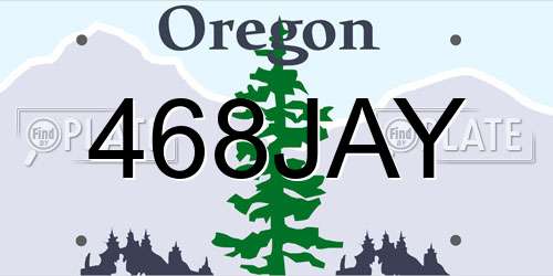 468JAY Oregon License Plate