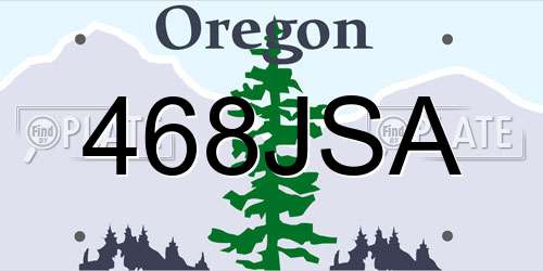 468JSA Oregon License Plate
