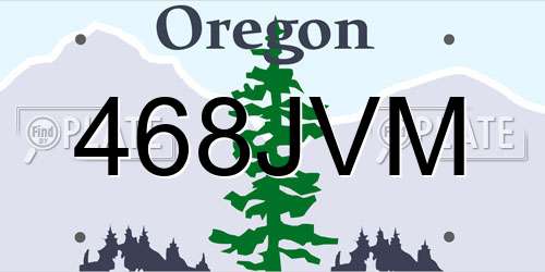 468JVM Oregon License Plate