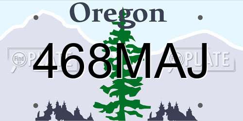 468MAJ Oregon License Plate