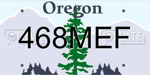 468MEF Oregon License Plate