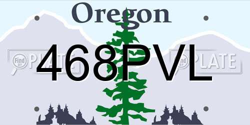 468PVL Oregon License Plate