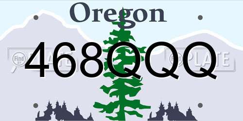 468QQQ Oregon License Plate