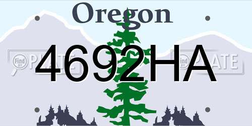 4692HA Oregon License Plate
