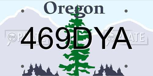 469DYA Oregon License Plate