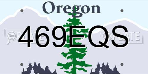 469EQS Oregon License Plate