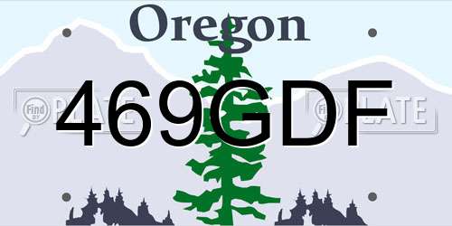 469GDF Oregon License Plate