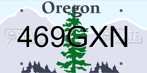 469GXN Oregon License Plate