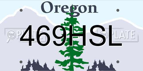 469HSL Oregon License Plate