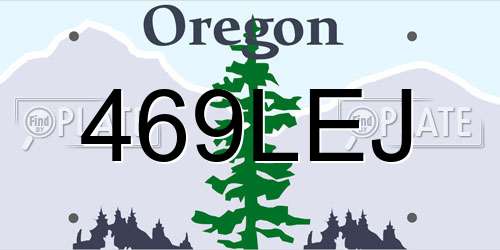 469LEJ Oregon License Plate