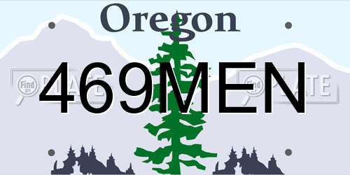 469MEN Oregon License Plate