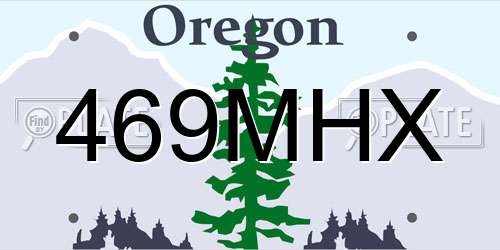 469MHX Oregon License Plate