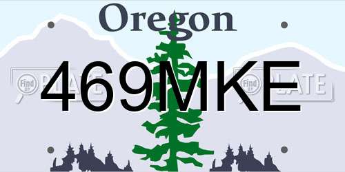 469MKE Oregon License Plate