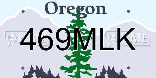 469MLK Oregon License Plate