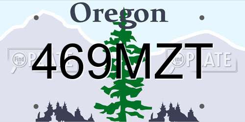 469MZT Oregon License Plate