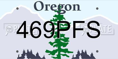469PFS Oregon License Plate