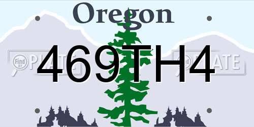 469TH4 Oregon License Plate