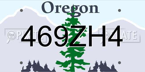 469ZH4 Oregon License Plate