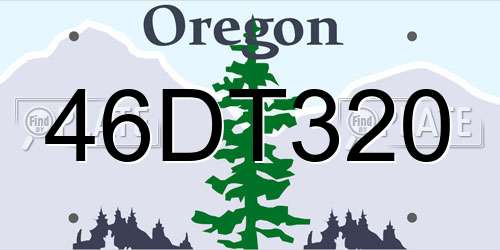 46DT320 Oregon License Plate