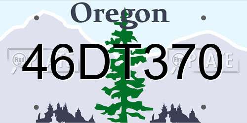 46DT370 Oregon License Plate