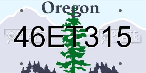 46ET315 Oregon License Plate