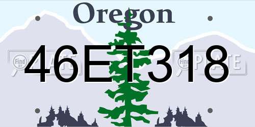 46ET318 Oregon License Plate