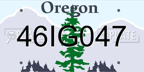 46IG047 Oregon License Plate